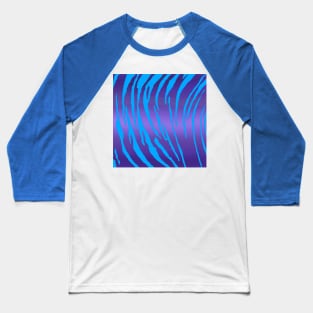 Metallic Tiger Stripes Purple Blue Baseball T-Shirt